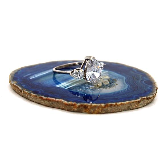 Sterling Silver Pear Cut Cubic Zirconia Ring - Picture 1 of 6